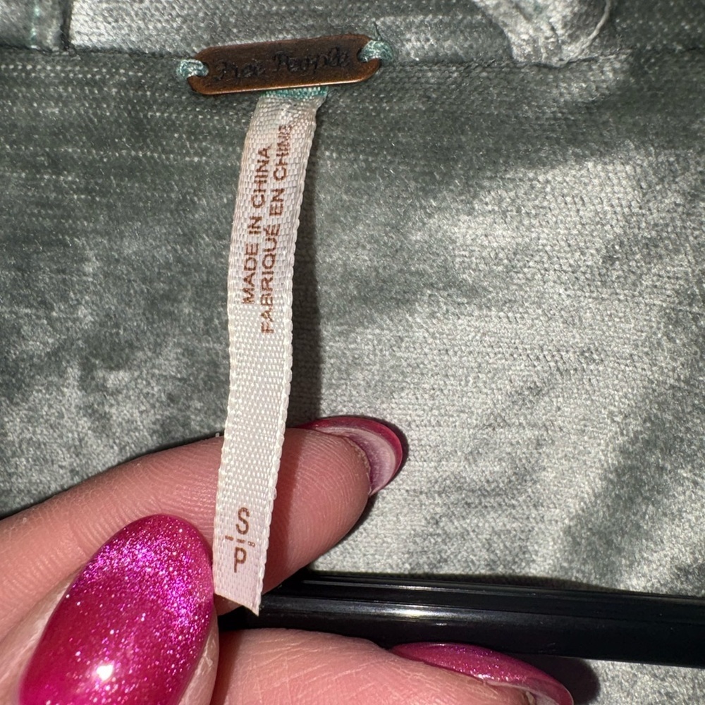 Free People sage green velvet blazer - Picture 4 of 6